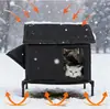 Envío Gratis, Nido para Gato Callejero con Temática de Amor, Adecuado para Todas las Estaciones, Impermeable, Resistente a la Lluvia, Resistente al Frío, Tienda Nido Cerrada para Exteriores, Suministros para Mascotas