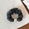 Goma para el pelo de estilo coreano con flores y perlas, para mujer, accesorios para el pelo de celebridad de internet de alta gama, cuerda para el pelo para atar el pelo, banda de goma, accesorio para el pelo de alta elasticidad