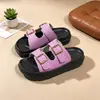 Sandálias de Tecido com Solado Grosso para Exportação de Verão para Mulheres, Chinelos Slip-On Ajustáveis com Fivela Dupla para Uso Externo, Sandálias Antiderrapantes com Solado Macio