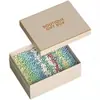 Caixa de presente de luxo tipo céu e terra personalizada para cosméticos papel kraft à prova d'água lótus branco caixa de presente de livro logotipo personalizado