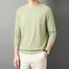 Sudadera de retazos de manga larga con cuello redondo para hombre, transmisión en vivo transfronteriza, nueva de otoño 2025, color sólido, camiseta básica casual versátil