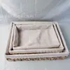 Cesta de Almacenamiento Tejida Caja de Almacenamiento para Escritorio Mesa de Café Caja de Almacenamiento para Ropa y Cosméticos Caja de Almacenamiento de Cesta de Ratán
