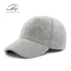 Gorra Sencilla Lisa Estilo Coreano para Mujer, Nueva Gorra de Béisbol Cálida de Peluche Linda para Otoño e Invierno con Visera Rígida