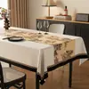 Mantel Estilo Vintage, Impermeable, Resistente al Aceite, Resistente al Calor, Lavable, Tacto de Lujo, Para Uso Doméstico, Mantel Aislante para Mesa de Café