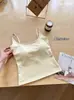 Camiseta sin mangas RC de algodón peinado con diseño cruzado en la espalda, Camiseta interior o exterior para chica, Top versátil con copas fijas, Camiseta base