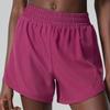 Bolsa oculta transfronteiriça shorts esportivos largos femininos de verão two-piece falso shorts de ioga fitness tecidos