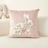Fundas de Almohada de Pascua Serie Simple Popular de Temu con Estampados de Conejitos Lindos Fundas para Cojines de Sofá Decoración Festiva