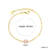 Pulseira Cruzada Europeia e Americana Flor de Sete Pétalas Estilo Ins Fresca e Doce Acessório de Mão Floral Pulseira de Aço Inoxidável Banhada a Ouro 18K