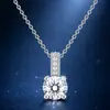 Estilo minimalista de moda coreana y japonesa, colgante de collar de diamante de 1 quilate, lujo ligero, retención de color, sensación de alta gama, cadena para clavícula de moissanita al por mayor
