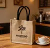 Bolsa Tote de Linho da Fábrica Original Bolsa de Trabalho Feminina Material de Algodão e Linho Grande Capacidade Bolsa de Mão