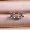 Aretes de Lazo de Zircón Elegantes y Exquisitos de Aguja de Plata 925 Estilo Japonés y Coreano Lujo Ligero de Alta Gama Aretes Simples y Elegantes