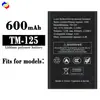 Adecuado para baterías de teléfono Texet, TM-125, completamente nuevo, duradero, placa de carga rápida, 600 mAh, venta al por mayor de fábrica, para exportación