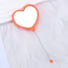 Nuevo Espejo de Maquillaje de Mano con Forma de Corazón Espejo de Corazón Creativo DIY con Perlas Espejo de Maquillaje de Plástico Portátil de una Cara Venta al por Mayor
