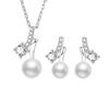 Plata Esterlina S925 Lujo Accesible Francés Asimétrico Perla Natural Collar Aretes Diseño de Moda Niche Elegante para Mujer