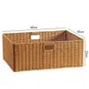 Cesta de Armazenamento para Gabinete Kens Mesa de Centro Japonesa Caixa de Diversos Rattan Sintético Trançado Cesta de Armazenamento para Entrada Casa Caixa de Armazenamento para Mesa