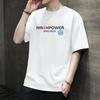 Hongxinjie, venta al por mayor, ropa de verano de cuello redondo, suelta, de media manga, para hombre, camiseta básica coreana, camiseta para adolescentes