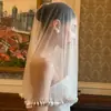 Velo de longitud media estilo hada vintage francés con borlas de gota de agua de perlas artificiales tocado de novia accesorios de boda