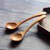 Colher de faia 18 * 4CM boca redonda colher mel boca funda Colher presente colher de madeira LOGO imprimível