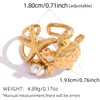Anillo con un toque de alta gama, empaque de joyería estilo ins de lujo ligero, joyería de diseño oceánico con perlas y circones para mujer para el verano, transfronterizo