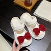 Bonito bowknot Hole Shoes Sentido de cocô das mulheres no verão de sola grossa casual Mary Jane Beach Baotou Sandálias