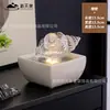 Adorno de Caracola de Cristal con Flujo de Agua hacia la Riqueza Rueda Feng Shui Decoración de Lujo Sencillo para Sala de Estar Fuente de Agua Circulante de Escritorio Humidificador