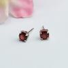 Pendientes Guan Yu Vino Tinto Natural Granate Pendientes de Cristal Aguja de Plata S925 Fábrica Venta al por Mayor Dropshipping S3110301