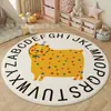 Alfombra Redonda Decorativa de Dibujos Animados para Habitación Infantil, Tapete Decorativo para Sala de Estar, Alfombra Gruesa para Mesita de Noche de Dormitorio, Suave, Resistente a Manchas, Fácil de Cuidar