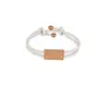 Soporta grabado, pulsera tejida de cordón cuadrado de cuero y acero inoxidable, ajustable, disponible en varios colores, adecuada tanto para hombres como para mujeres