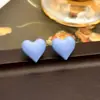Aretes de Corazón de Esmalte de Colores Candy Aguja de Plata Moda Dulce Lindos Frescos Simples Versátiles Aretes para el Día a Día