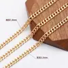 Cadena de eslabones o aplastados de oro real de 18 quilates galvanizado, cadena coreana hecha a mano, material para manualidades, material DIY