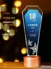 Trofeo Creativo de Cristal Luminoso, Premio de Campeón Personalizado, Medalla de Madera Maciza, Personalización Conmemorativa de Jubilación de Alta Gama y Atmósfera
