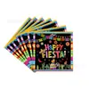 Dia dos Mortos Novo México Festa de Carnaval Louça de mesa Prato de papel Copo de papel Guardanapo Toalha de mesa Prato de jantar listrado colorido