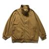 Marca de Moda Americana para Hombre North Boundary 2025 Otoño Nueva Chaqueta Harrington de Color Sólido Chaqueta Unisex con Parches y Cuello Alto