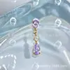 Aretes Colección Oro Morado Claro Aleación de Titanio Astmf-136 Titanio G23 Rosca Interna Zirconia Labret Accesorios para Piercing