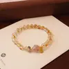Nuevo Pulsera de Piedra Natural de 6MM Cristal Amarillo Cristal de Torre Amarilla Pulsera para Mujer Pulsera de Amatista Usar Apilado Diseño de Sentido Avanzado