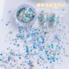Brillantes Escamas de Purpurina Grande Coreana de Influencer de Uñas Mezcladas con Pegatinas para Uñas Láser Iridiscentes que Cambian de Color y Decoraciones de Conchas