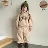 Conjunto de Moletom Esportivo Outono e Inverno Infantil Meninos Veludo Plus 2026 Novo Vestido para Bebês Meninas Roupas de Inverno para Irmãos