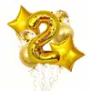 Globos de Cumpleaños Globos de Número de 32 pulgadas Fábrica al por Mayor Juego de 8 Piezas Patrón Impreso Globos de Película de Aluminio para Decoración de Escenas