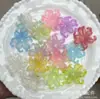 Pétalos de Flor de Iris Iridiscentes Tricolor Multicolores y Bases de Flor Cuentas Sueltas para DIY Collares Hechos a Mano Cadenas para Teléfono Accesorios de Joyería