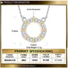 Item Popular Mais Vendido: Colar Circular Cruzado Bicolor Cravejado com Moissanita, Estiloso e Versátil, Corrente Elegante para Clavícula Feita de Prata S925