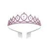 Venta Caliente de Amazon Diadema de Cumpleaños Europea y Americana Tocado de Princesa Corona de Fiesta Oro Rosa Set de Cinturón de Etiqueta Venta al por Mayor