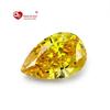 Super brilhante 4K gelo flor corte zircão fábrica atacado grosso cor amarelo dourado gota de água em forma de pêra sintético branco pedra nua broca