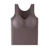 Chaleco Térmico Yu Zhaolin para Hombre y Mujer Capa Base Sin Costuras para Mujer con Almohadilla en el Pecho Sujetador de Top Interior de Color Puro para Mujer