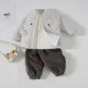 Conjunto de Três Peças Separadas de Algodão Fino Xadrez Acolchoado para Filhote de Cachorro Recém-Nascido 3-12 Meses Conjunto de Roupas para Recém-Nascido de Aquecimento de Outono