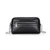 Bolso de Mano Pequeño para Mujer de Cuero Genuino Billetera Cremallera Tres Capas Gran Capacidad Cadena Bolso Diagonal Cuero Vacuno Primera Capa Bolso Clutch Versátil