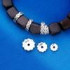 Cuentas de plata tailandesa 6-8-10mm espaciador redondo de cobre S925 plata pura hecho a mano DIY material para accesorios de cuentas