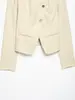 Comércio Exterior Amazon Transfronteiriço 2026 Roupas Femininas Mais Vendidas: jaqueta curta de manga longa, gola alta off-white suave, design de botões diagonais