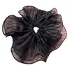 Goma para el pelo de malla de encaje plisada grande y sencilla estilo coreano para una cara más pequeña, Lazo para el pelo de mujer, Accesorio para el pelo, Cuerda para el pelo, Tocado