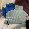 Suéter Básico para Niñas de Corea del Sur, Suéter de Punto de Cuello Alto para Niños, Ajustado, para Primavera, Otoño e Invierno, Engrosado para Niños