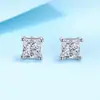 Brincos Geométricos de Prata 925 com Moissanite de Luxo Leve para Mulheres